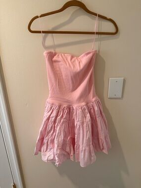 Pink Strapless Mini Dress
